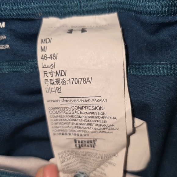 Under Armour | HeatGear Compression Leggings | Size Medium | Green & White - Picture 6 of 8